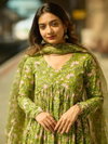 Parrot Colour Rayon Printed Kurti With Pant Dupatta Wholesalers In Delhi Aaradhna 2058